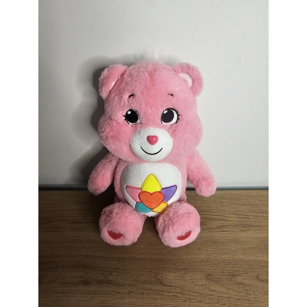 Care Bears 2022 Pink True Heart Plush Stuffed Animal Bear with Star Heart Belly